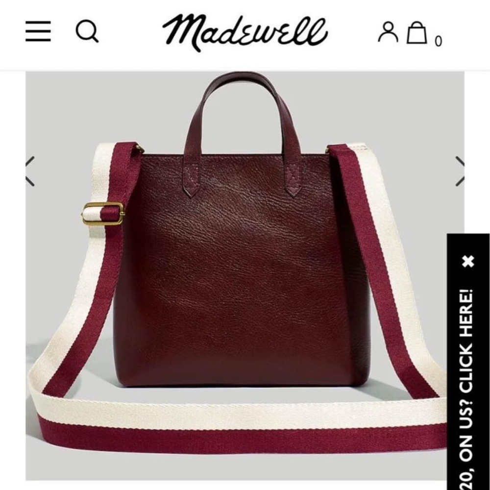 Madewell Zip-Top Transport Crossbody: Colorblock Webbing Strap Edition